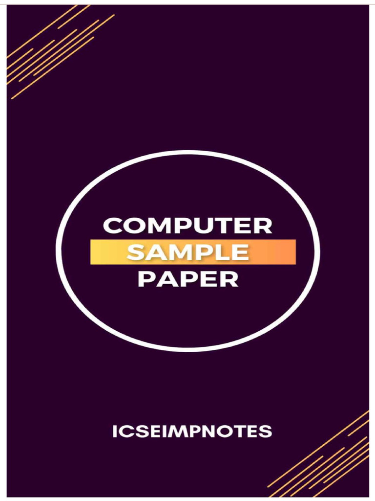 (NEW) Computer Sample Paper ICSEIMPNOTES | PDF