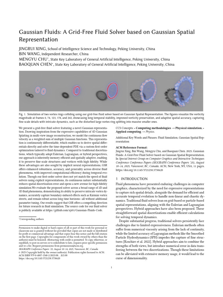 Gaussian Fluids: A Grid-Free Fluid Solver Based On Gaussian Spatial ...
