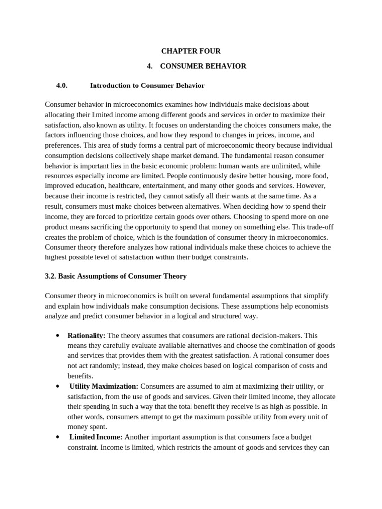 Chapter Four | PDF | Utility | Microeconomics