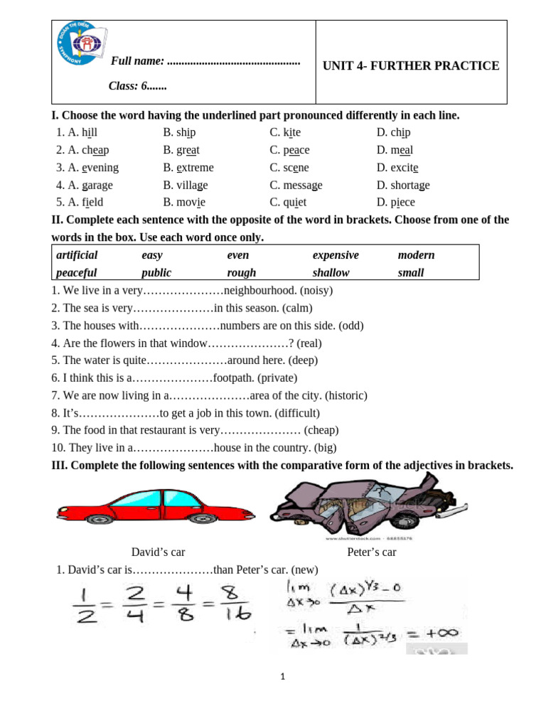 Unit 4 - Further Practice | PDF