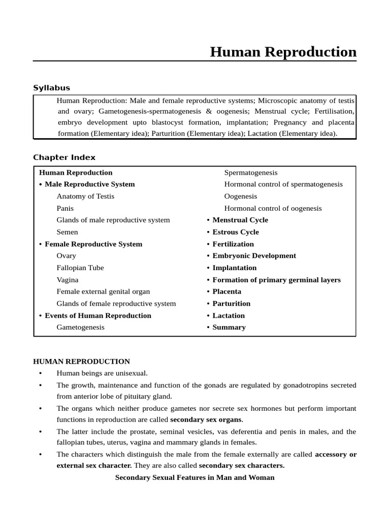 Human Reproduction | PDF | Menstrual Cycle | Testicle