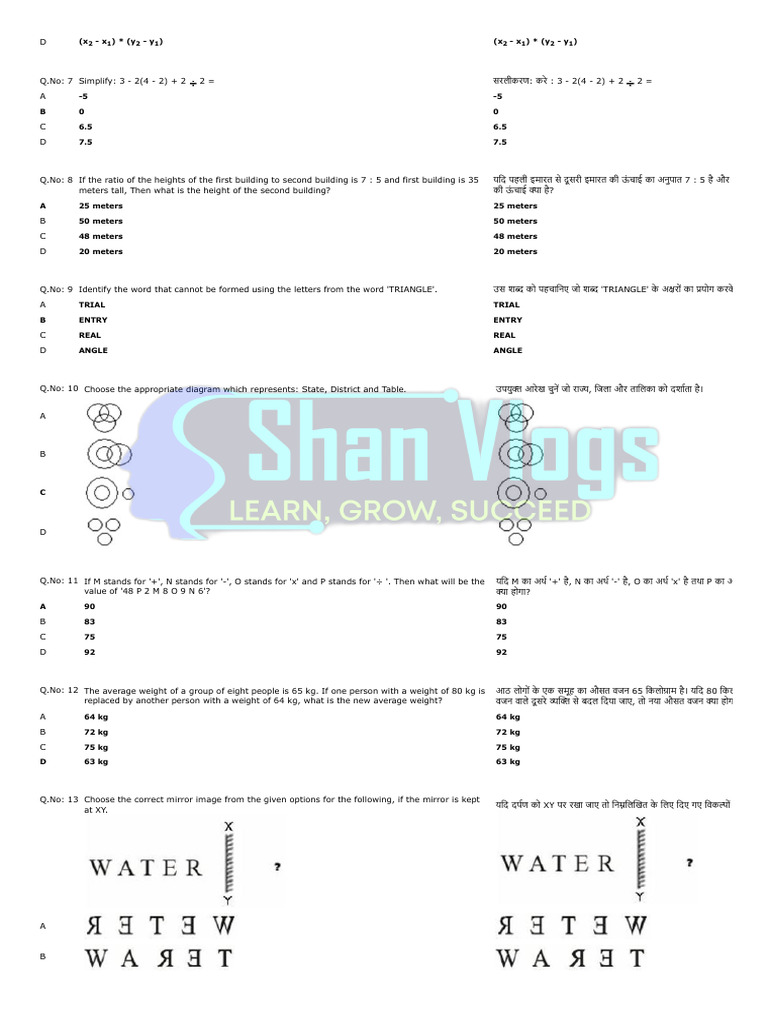 CSIR 14 May Question Paper by Shan Vlogs | PDF
