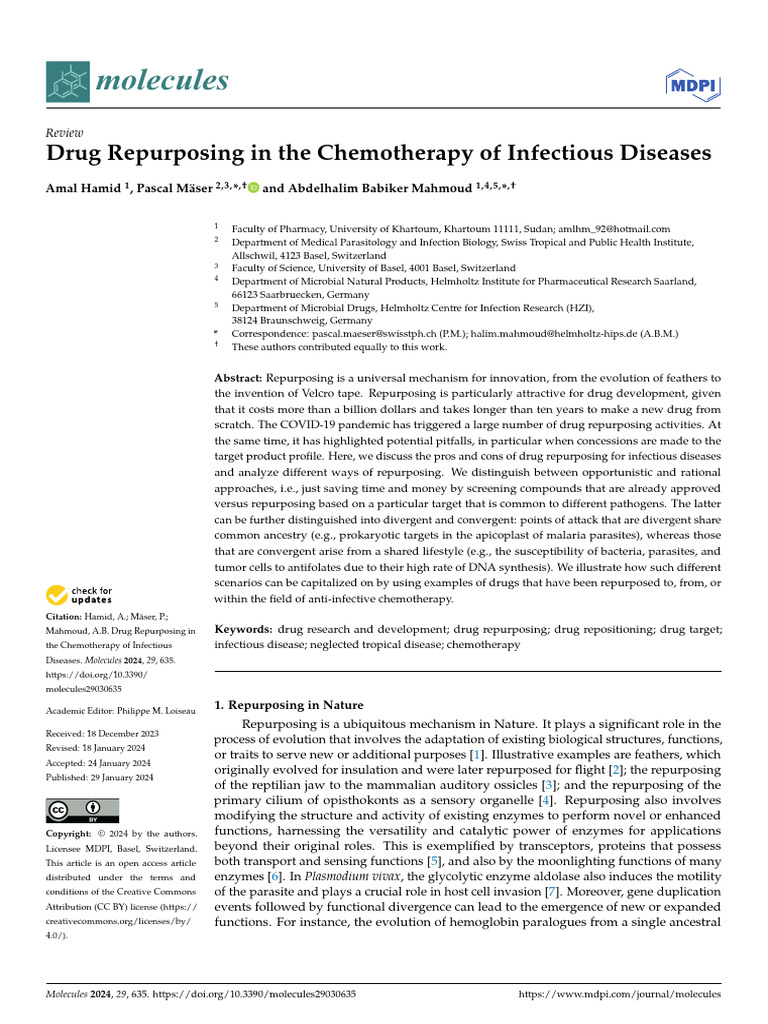 Drug Repurposing in The Chemotherapy of Infectious Diseases | PDF ...