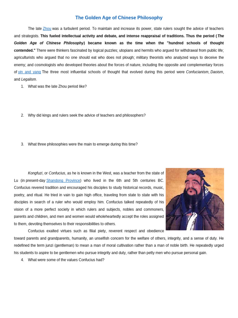 Chinese Philosophies | PDF | Confucianism | Tao