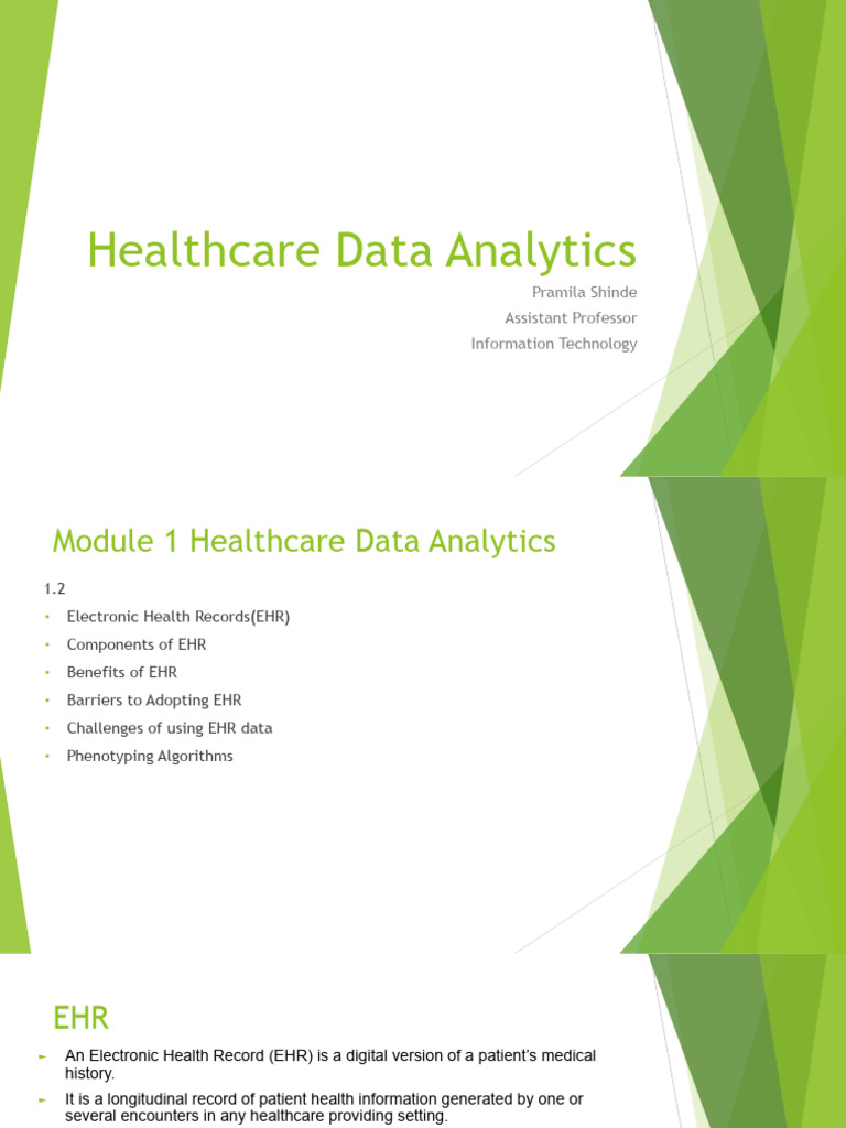 Lect 2 Healthcare Data Analytics | PDF | Electronic Health Record ...
