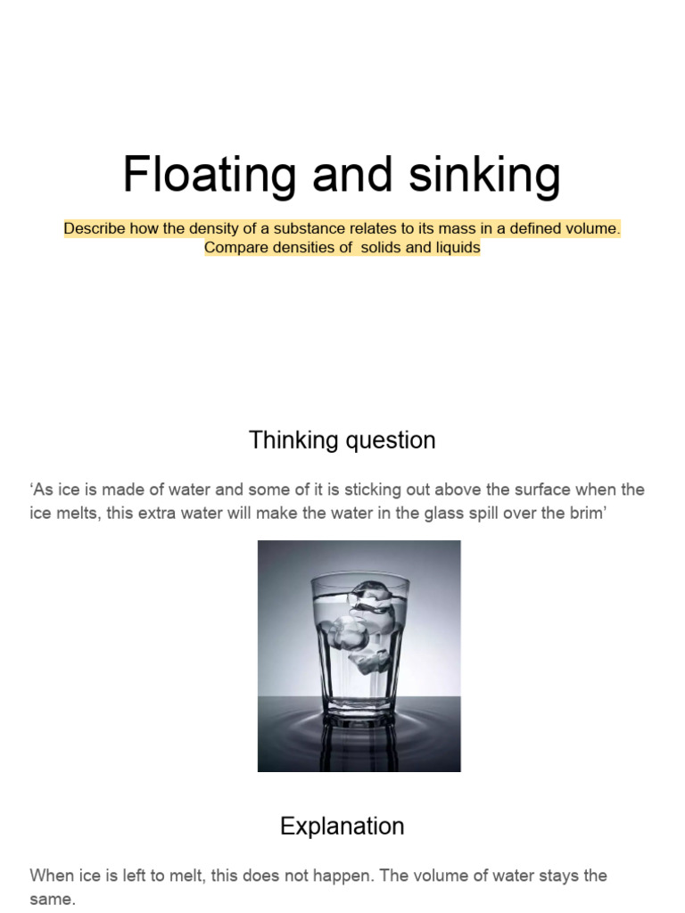 Floating and Sinking | PDF