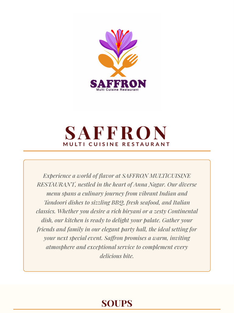 Saffron Luxury Menu | PDF | Kebab | Salad