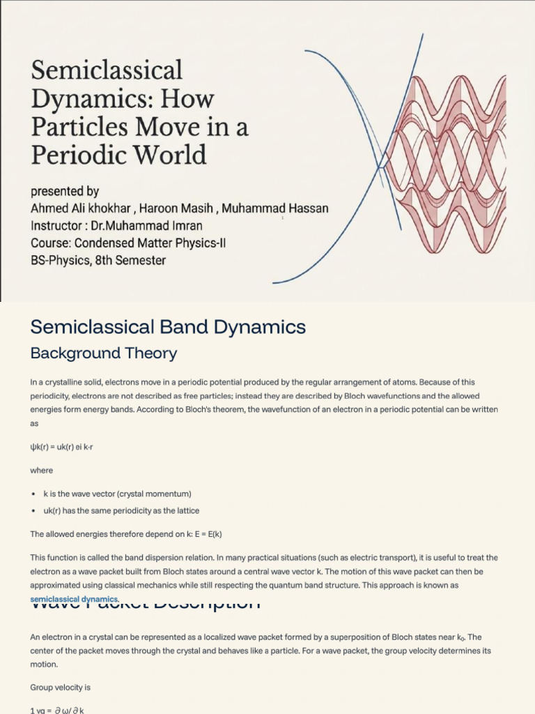 Condensed, Semiclassical | PDF