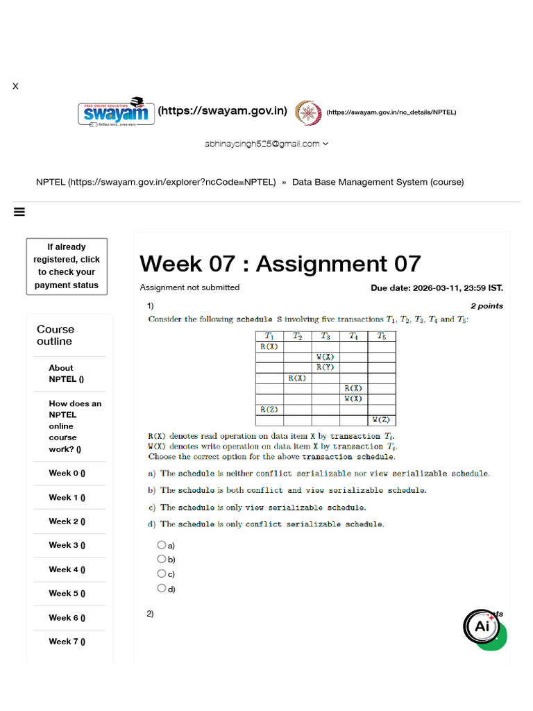 Data Base Management System - Unit 10 - Week 7 | PDF
