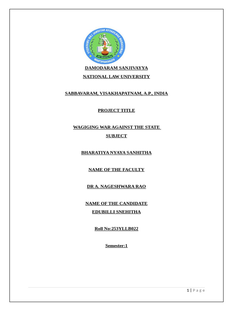 BNS Project | PDF | Crimes | Crime & Violence