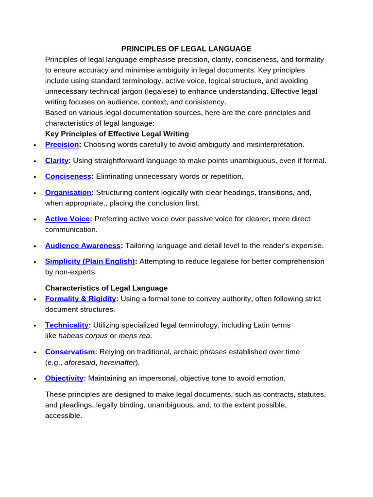 Principles of Legal Language | PDF