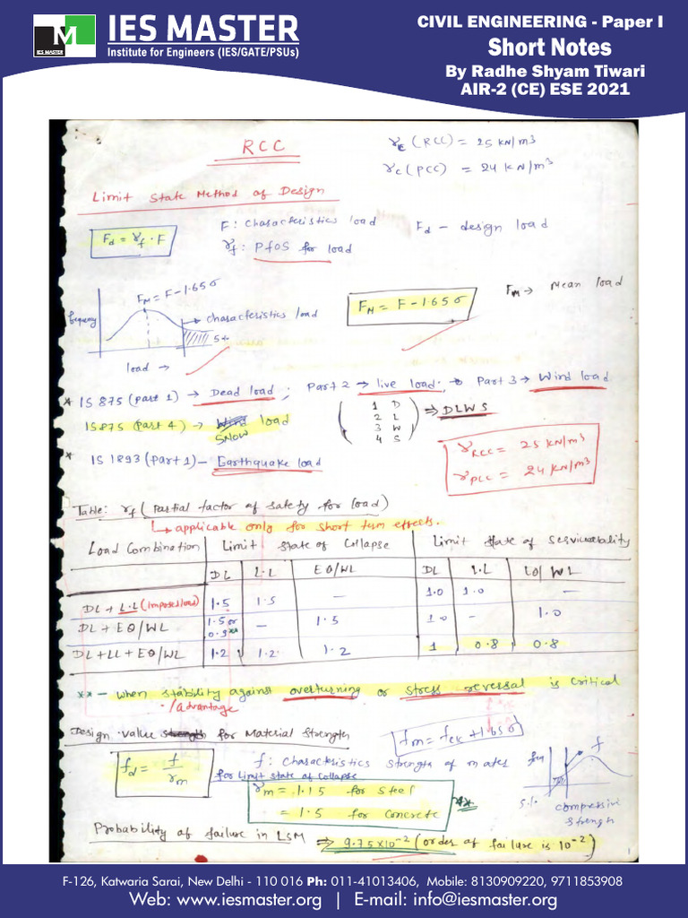IES Master: Short Notes | PDF