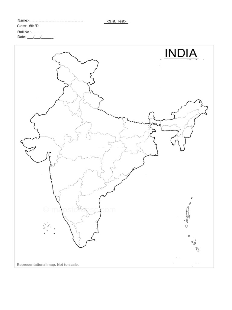 Outline Maps - Outline Map of India With States | PDF
