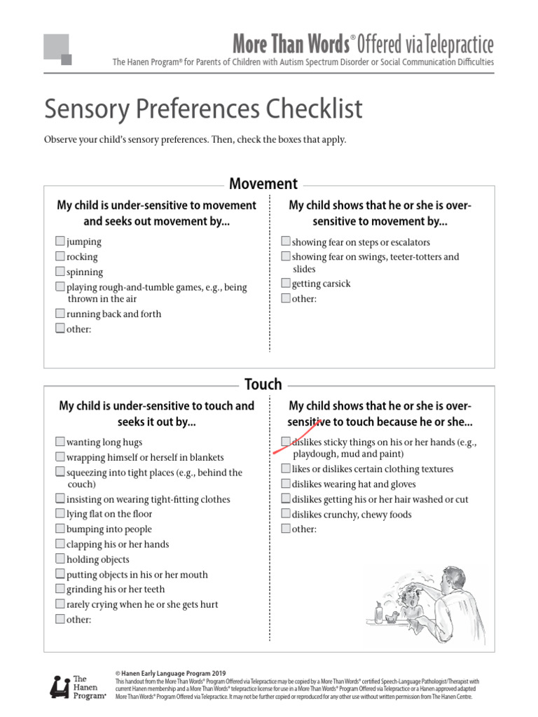 5-Sensory Preferences Checklist | PDF | Senses | Behavioural Sciences