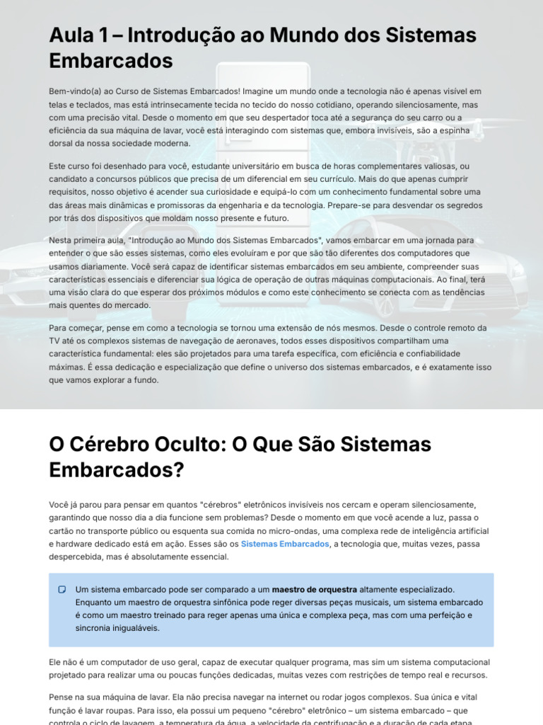 Aula 1 Introducao Ao Mundo Dos Sistemas Embarcados | PDF | Internet das ...