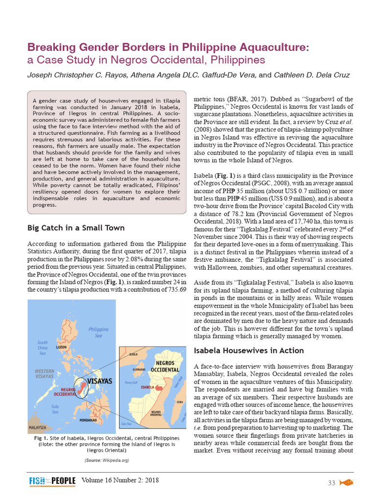 Sp16-2 Breaking Gender Borders in Philippines Aquaculture | PDF ...