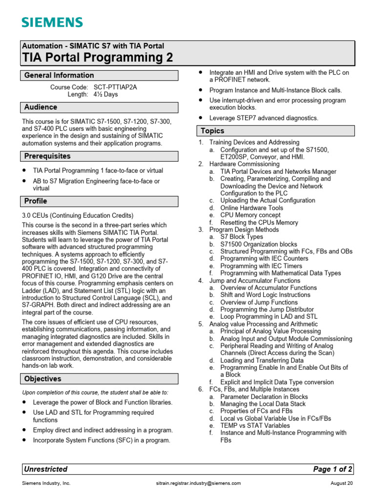TIA Portal Programming 2 | PDF | Computer Science | Computer Programming