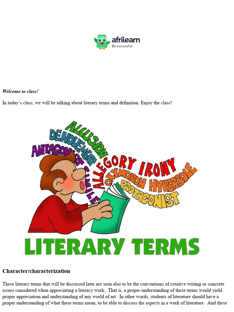 Afrilearn ClassNotes %7C SSS 3 %7C Literature in English %7C First Term ...