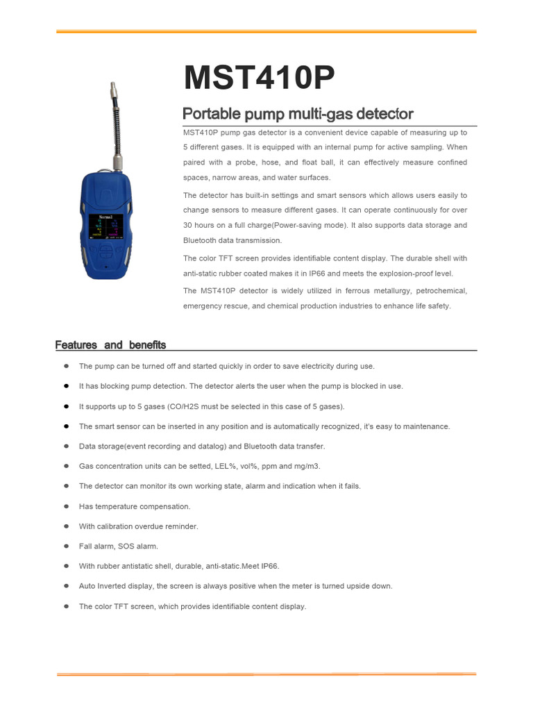 MST 410P - Datasheet | PDF | Sensor