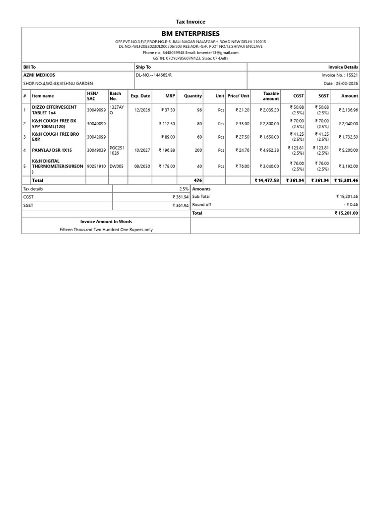 BM Enterprises: Tax Invoice | PDF | Economy Of Asia | International Finance