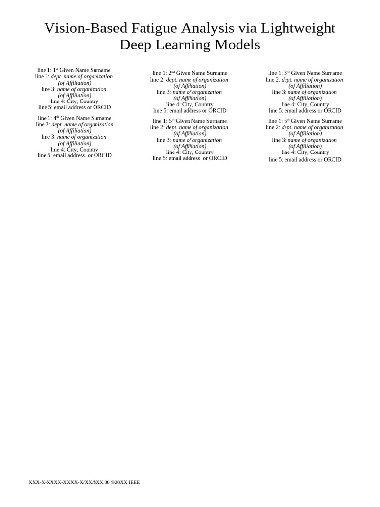 Vision-Based Fatigue Analysis Via Lightweight Deep Learning Model-1 ...
