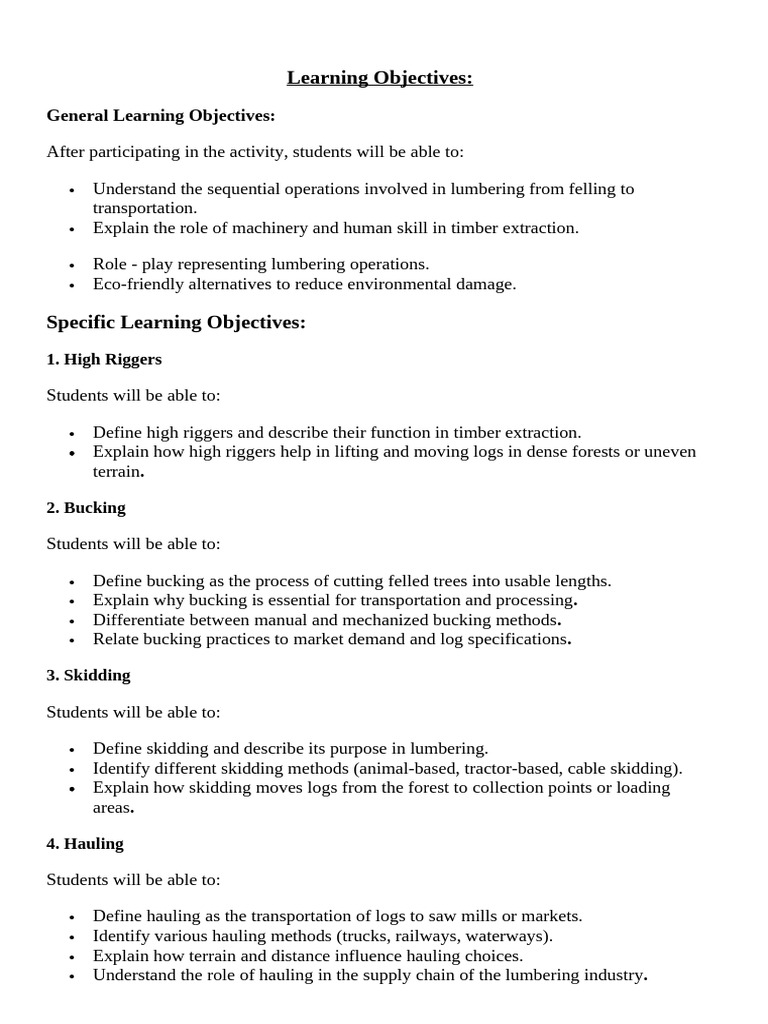 Learning Objectives | PDF