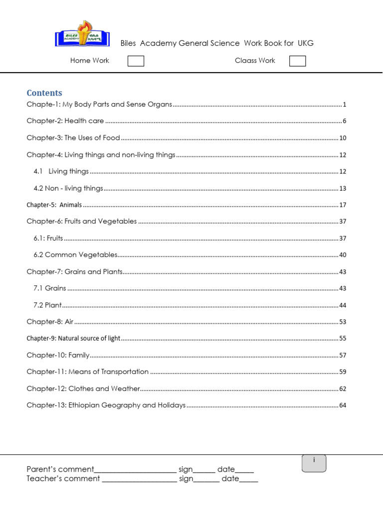 General Science Book UKG Final | PDF | Vegetables | Fruit