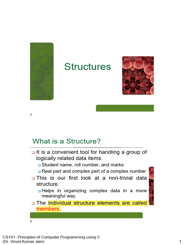 Lecture 33-35-Structures and Union (Anno) | PDF | Pointer (Computer ...