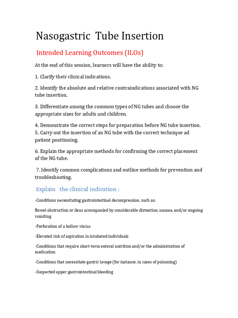 Teaching Session NG Tube | PDF | Diseases And Disorders | Surgery