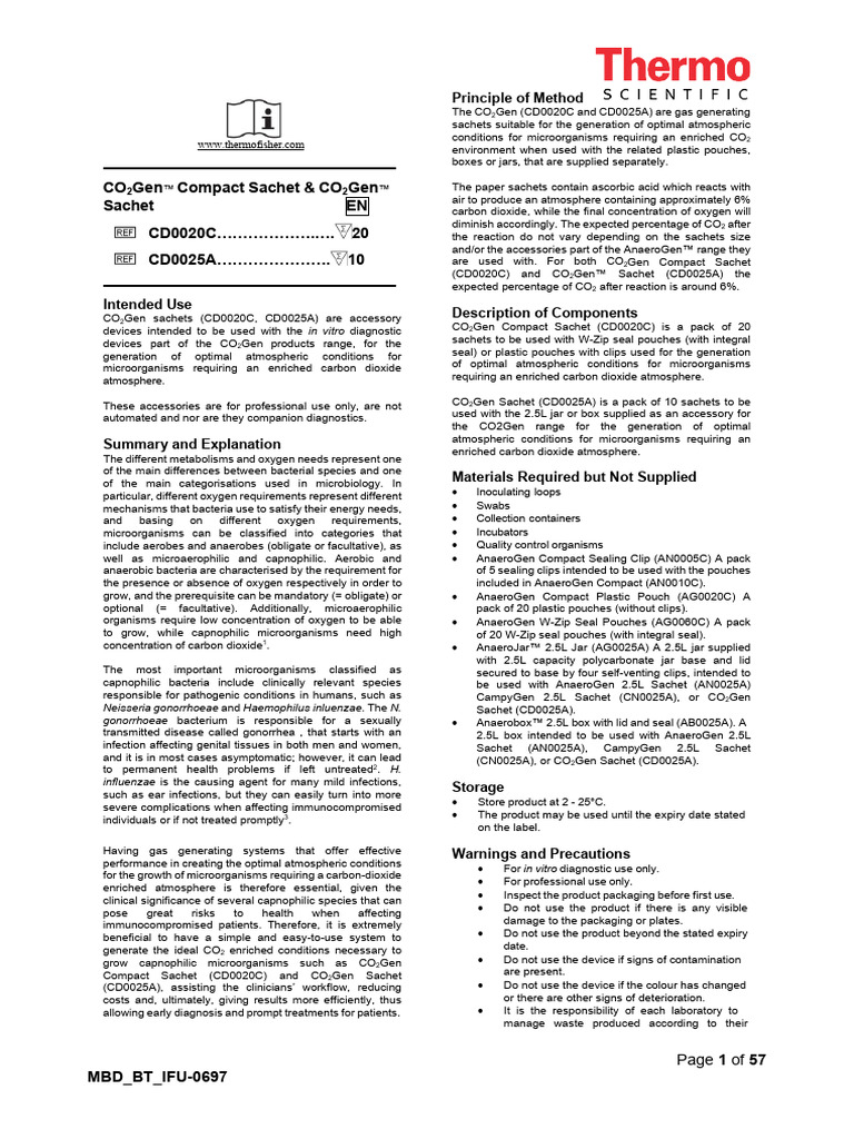 MBD - BT - Ifu-0697 - Cd0020c Cd0025a - Co2gen | PDF | Infection ...