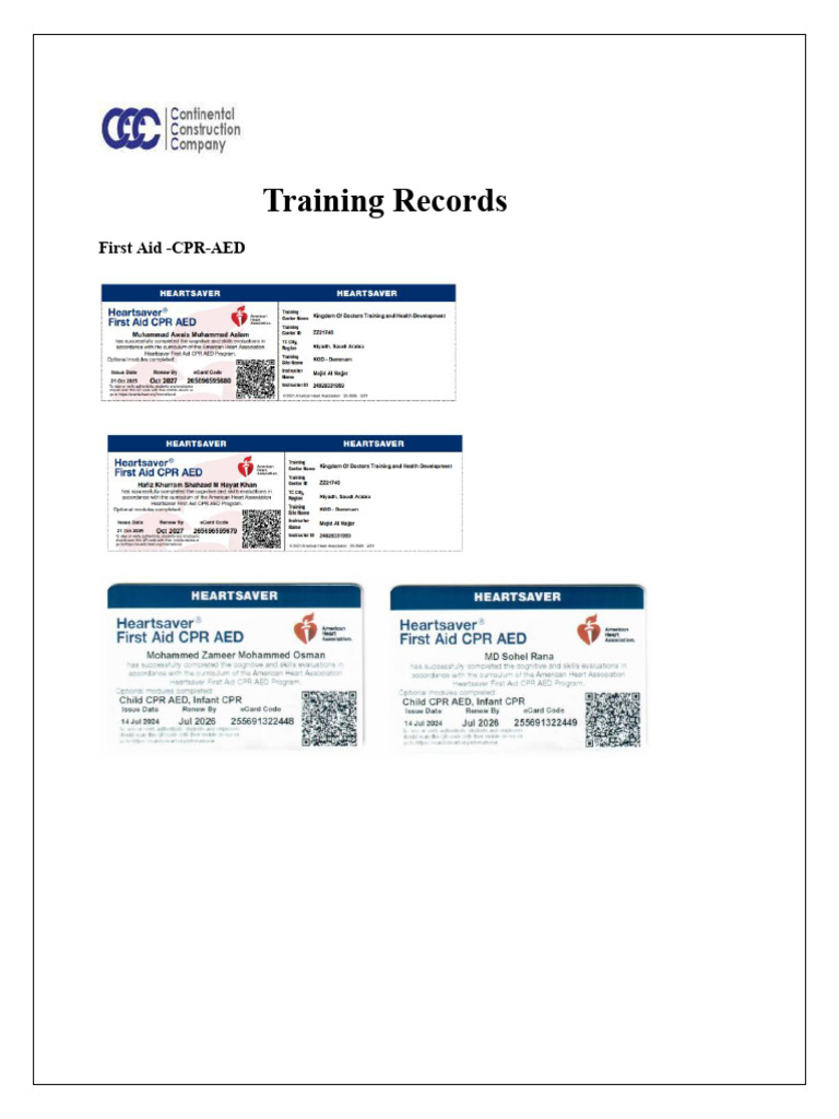 CCC Hse 014 Training Program | PDF