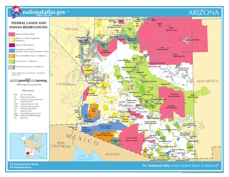 arizona indian reservation map Map Of Arizona Federal Lands And Indian Reservations Western arizona indian reservation map
