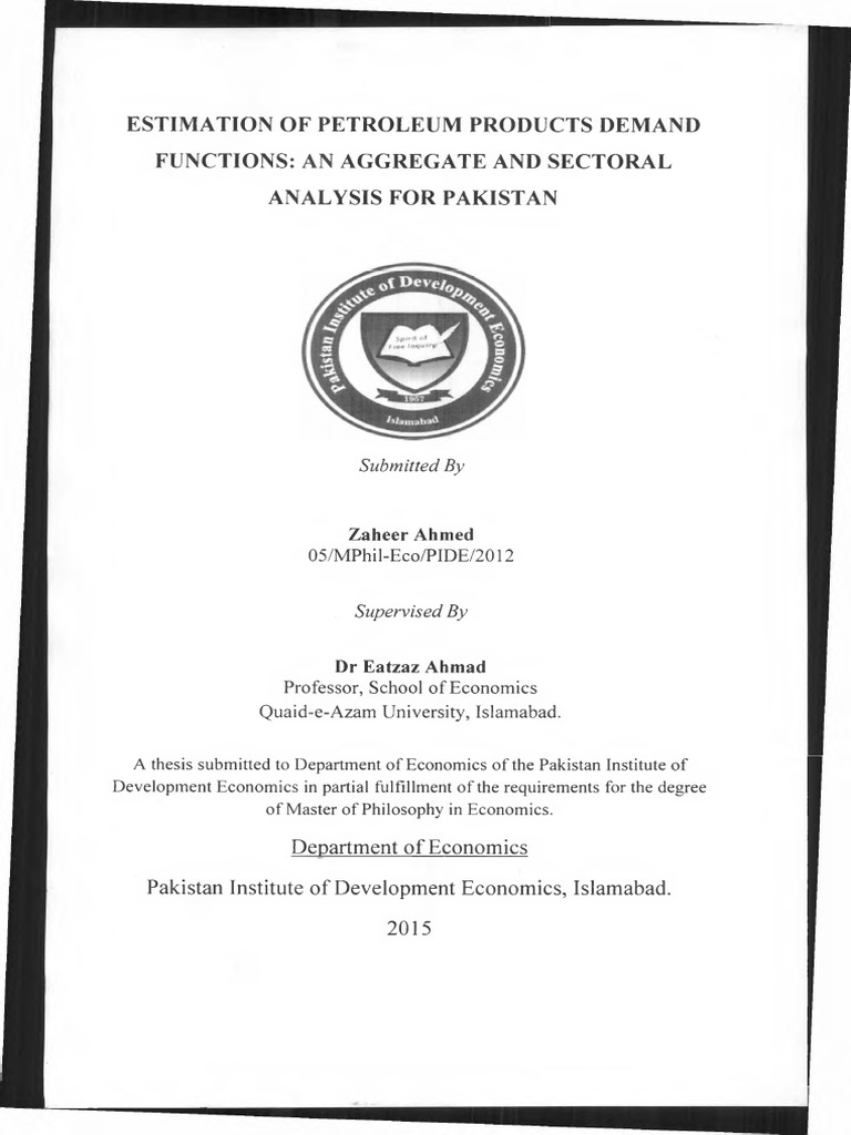 Estimation of Petroleum Products | PDF | Petroleum | Elasticity (Economics)