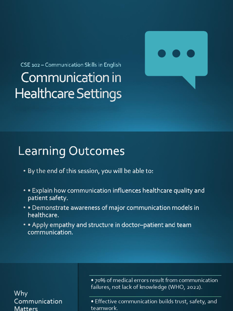 Communication in Healthcare Settings | PDF | Communication | Empathy