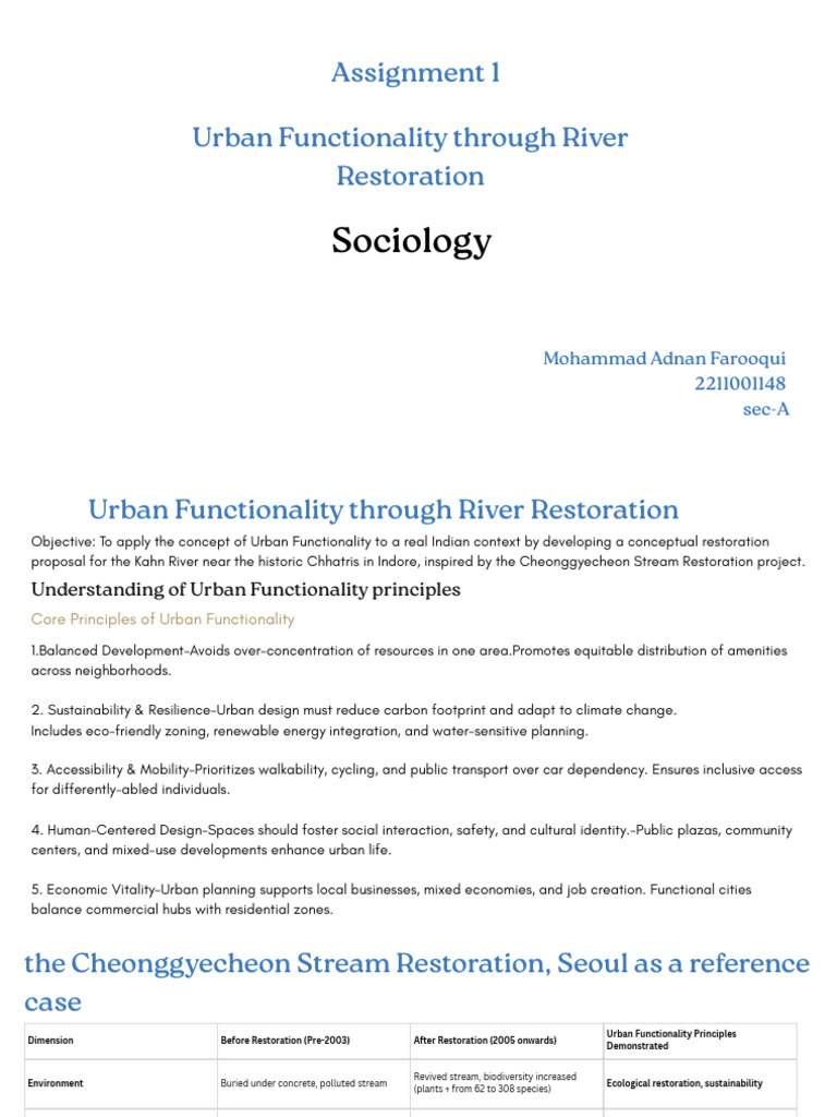 Title Urban Functionality Through River Restoration | PDF | Natural ...