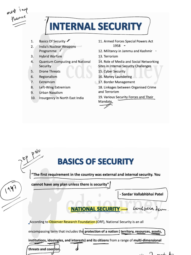 Internal Security Class | PDF