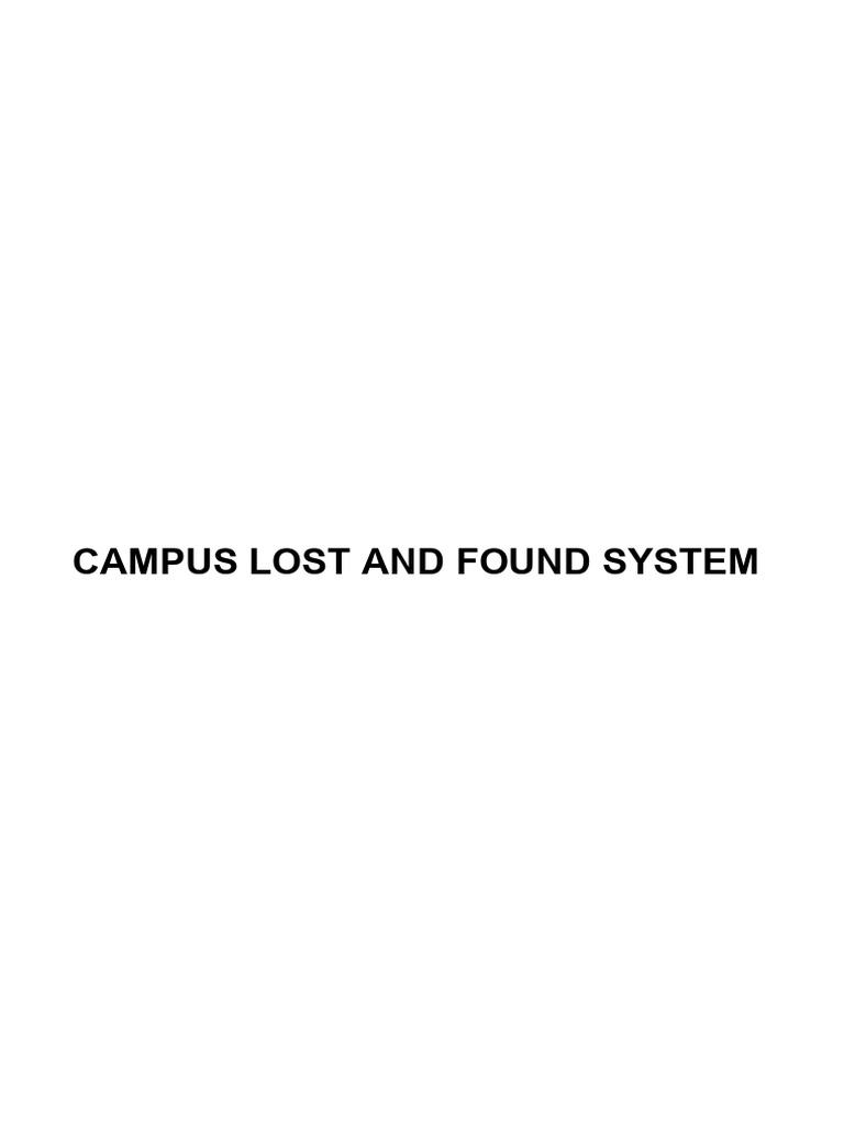 Campus Lost and Found System PDF | PDF | Web Application | Databases