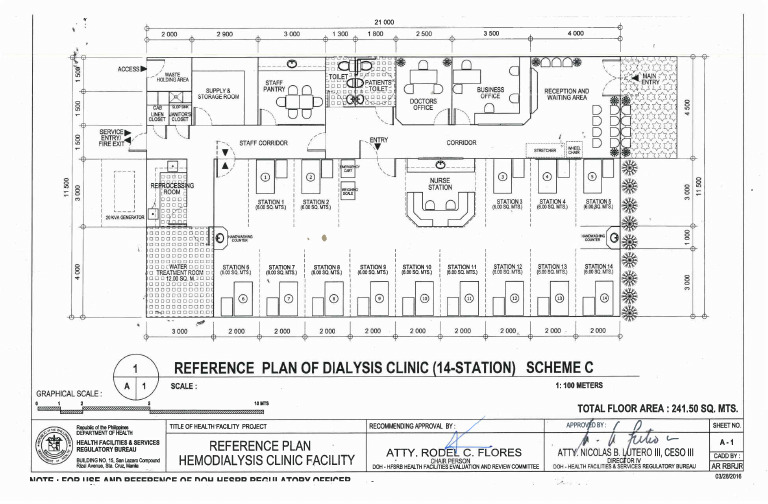 Reference Plan of Dialysis Clinic | PDF