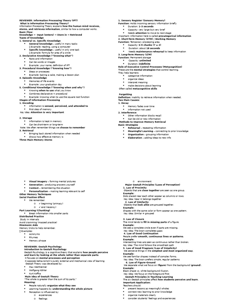 Prof - Ed Reviewer | PDF | Constructivism (Philosophy Of Education ...