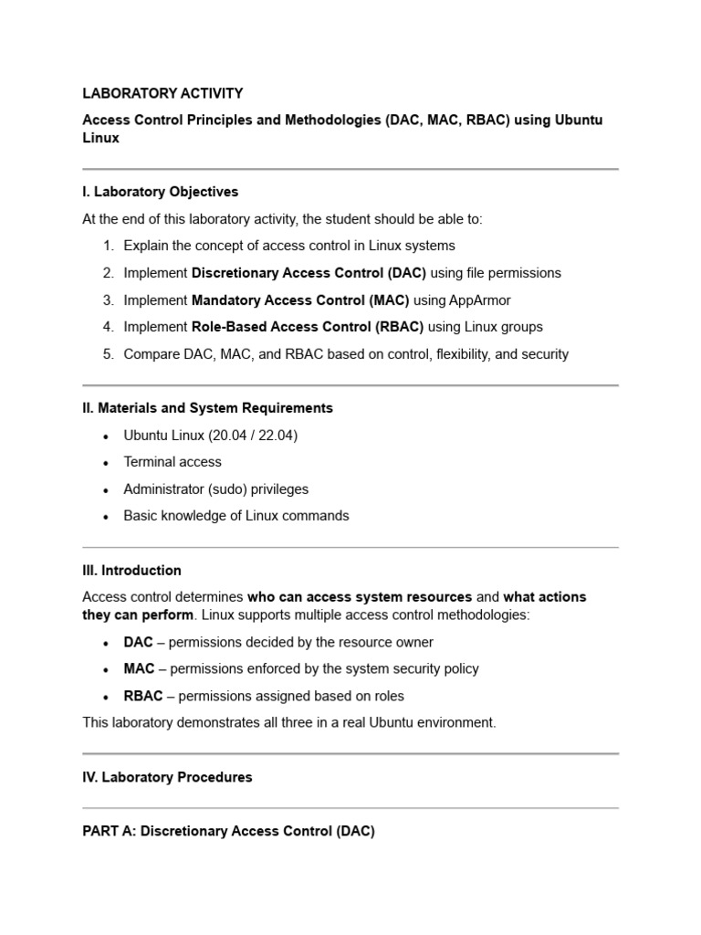 Laboratory Activity 3 | PDF | Computer Access Control | System Software