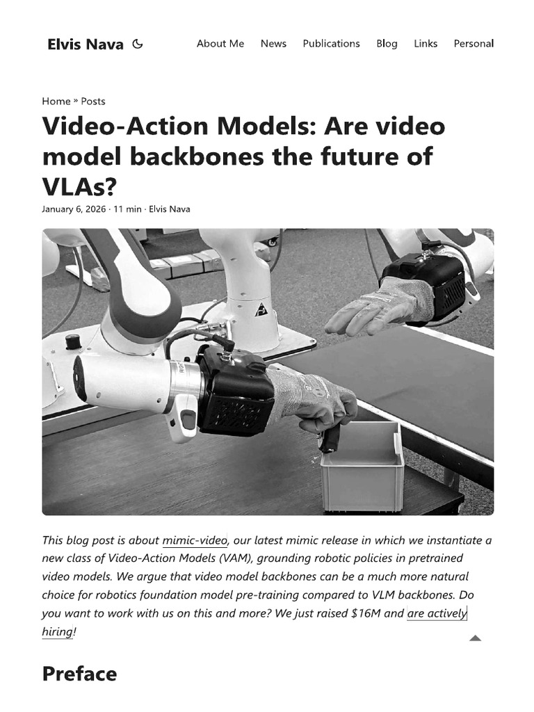 Video Action Model VLA VAM WORLD MODEL | PDF