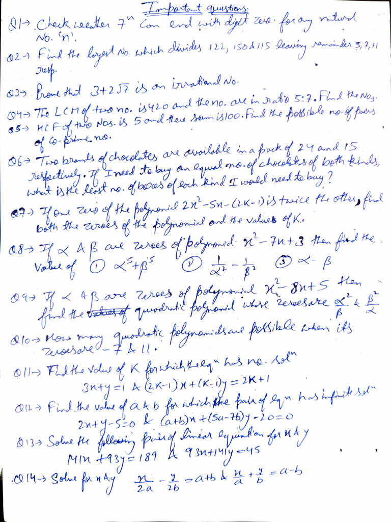 Imp Ques Maths | PDF
