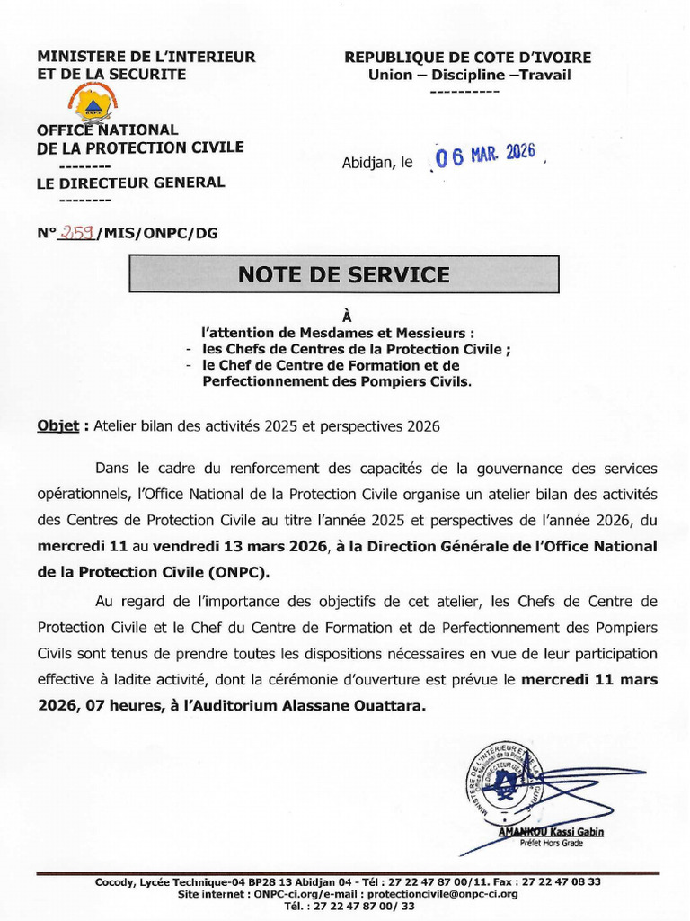 Note de Sce Atelier Bilan 2025 | PDF