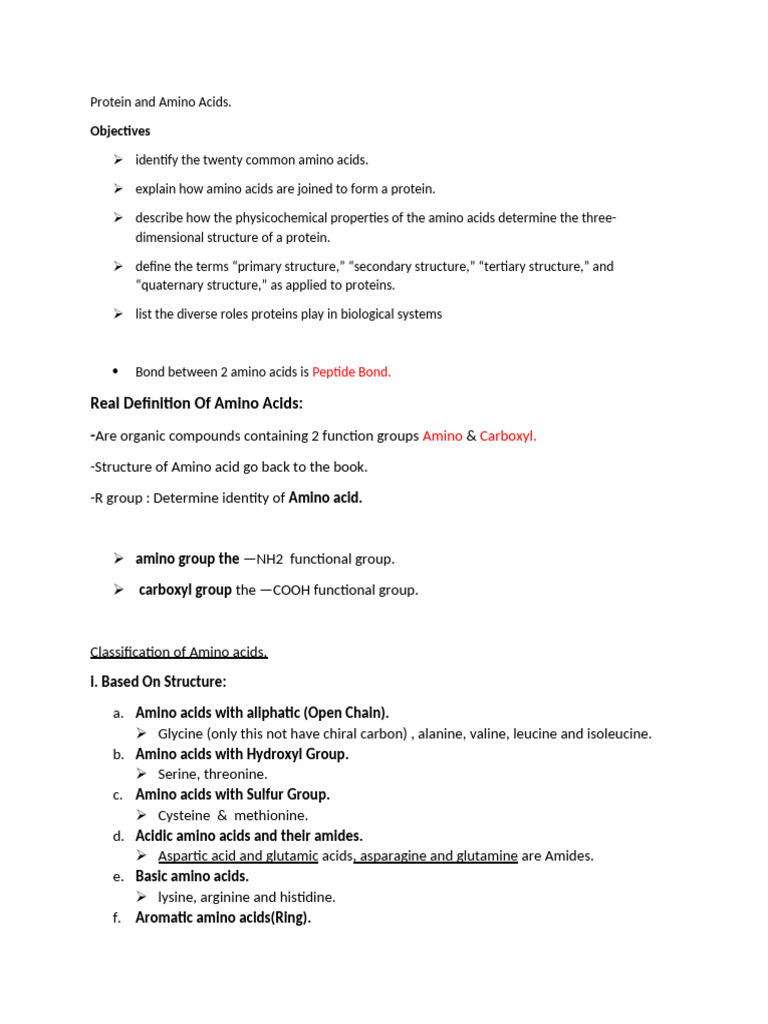 Protein and Amino Acids | PDF | Amino Acid | Proteins