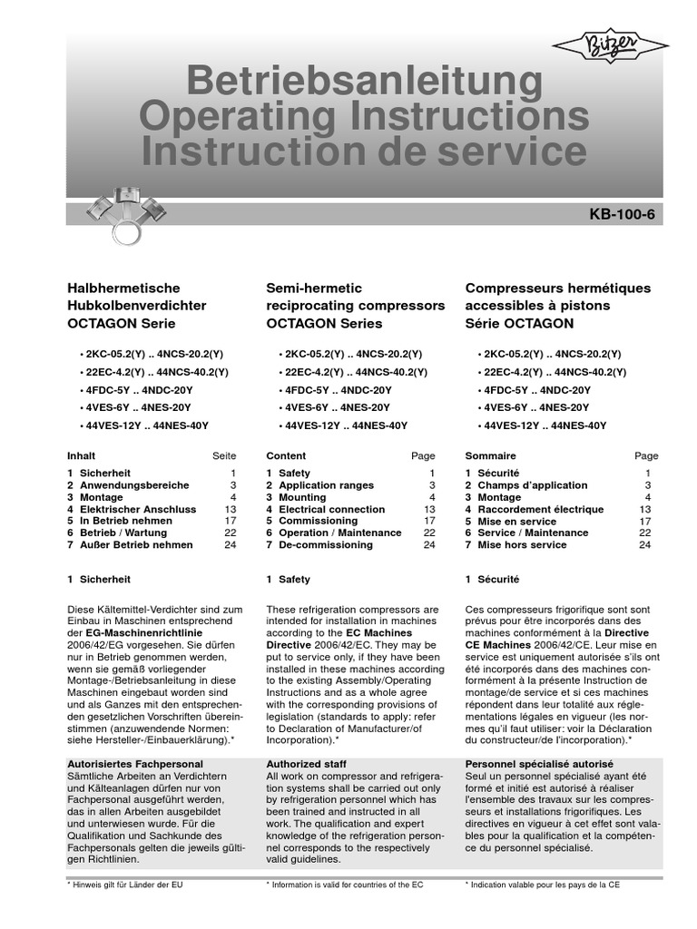 Operation Instruction Compressor PRP | PDF | Liquides | Industrie chimique