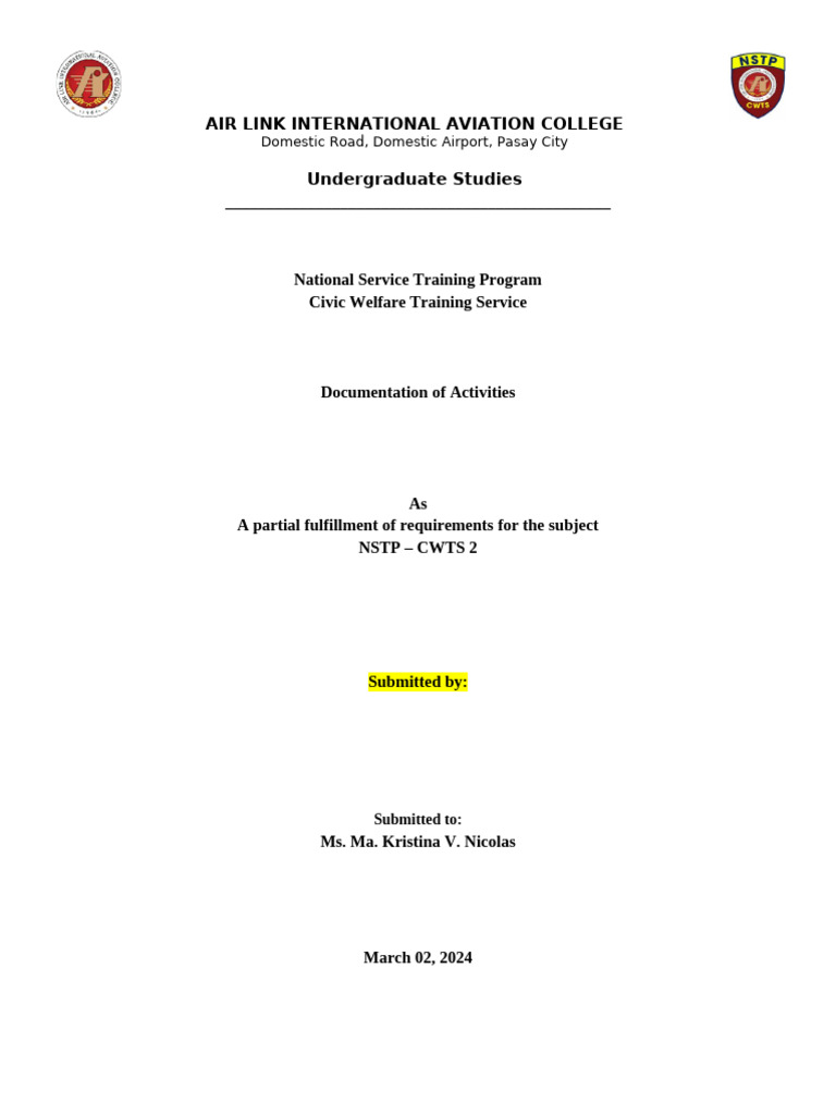 CWTS 2 - Final Project Template | PDF