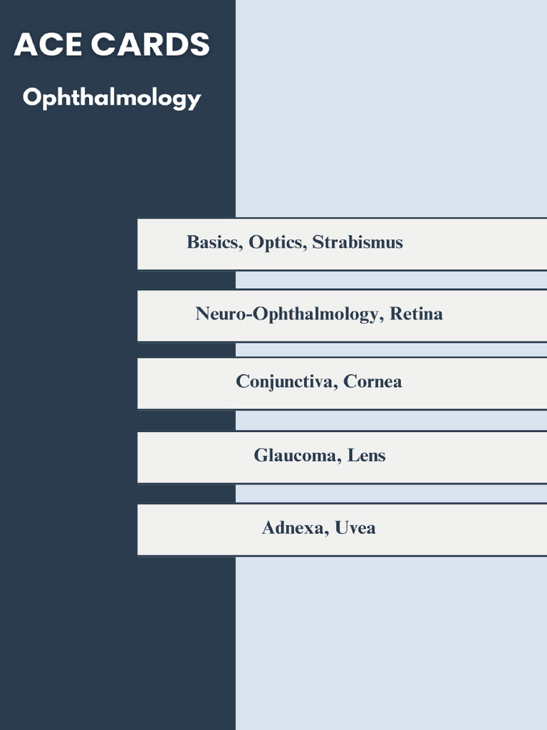 Ace Cards - Flashcard Series - Ophthalmology | PDF