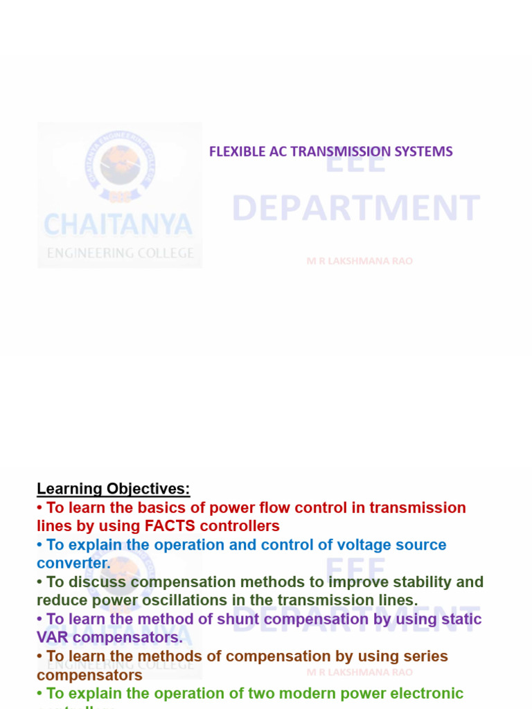 Facts Unit1 | PDF | Electric Power Transmission | Power Engineering