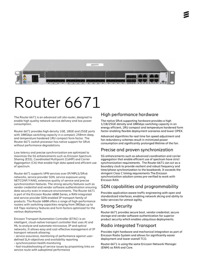 Router 6671 Datasheet | PDF | Networking | Multiprotocol Label Switching