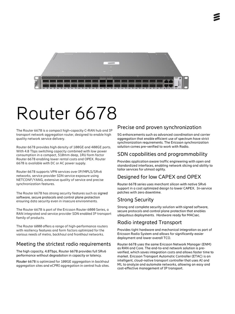 Router 6678 Datasheet | PDF | Networking | Multiprotocol Label Switching